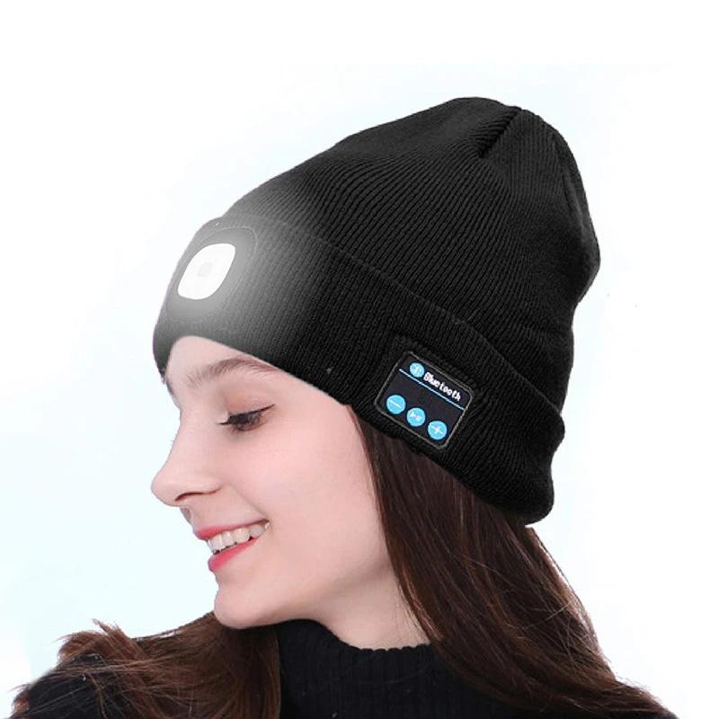 Bluetooth Music Knitted Hat with LED Lamp Cap