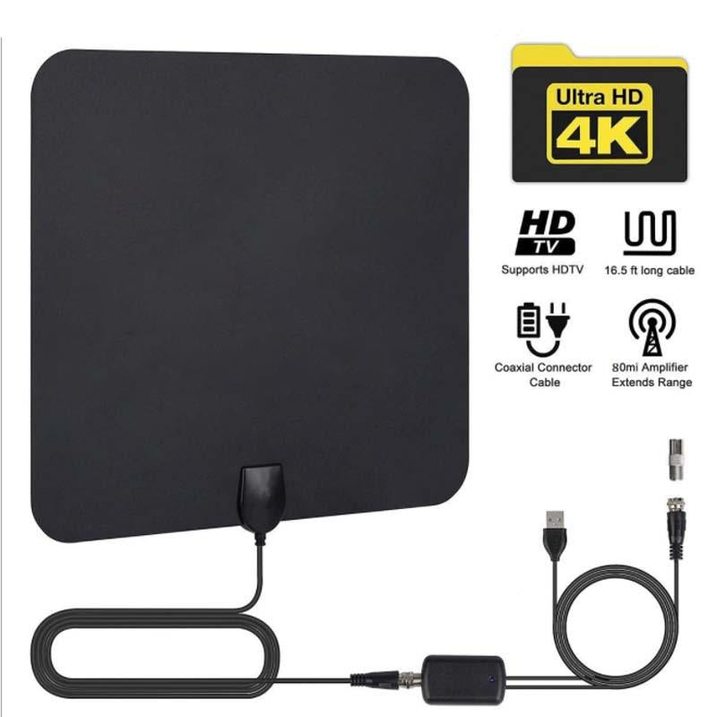 2020 Newest Indoor Amplified Digital TV Antenna 60 Miles Range Signal Booster for 4K Free Local Channels