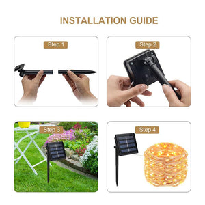 20M 200LEDs Solar String Lights Outdoor Garden Waterproof Lights with Color Options