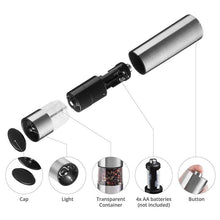 Pack of two Stainless Steel Electric Pepper and Salt Spice Grinder Set