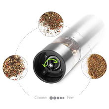 Pack of two Stainless Steel Electric Pepper and Salt Spice Grinder Set