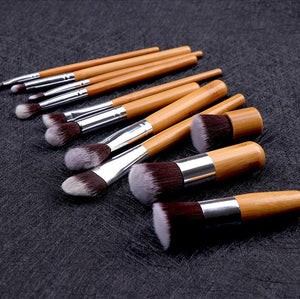 Limited Clearance !!! 11 Bamboo Handle Makeup Brushes