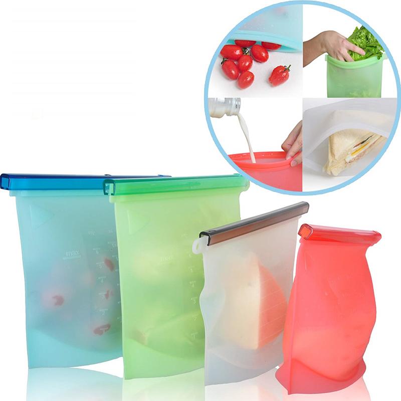 Big Price Drop!Clearance!! Silicone Sealed Bag Food Storage Bag 500ML