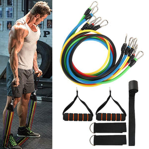 11 Pcs Fitness Pull Rope Latex Resistance Bands Body Fitness Equipment for Home Exercise - Groupy Buy