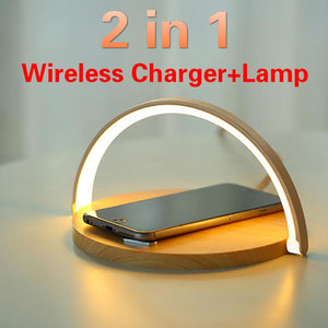 Desk Lamp Night Light Mobile Phone Holder with Wireless Charger