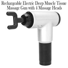 Rechargeable Electric Deep Muscle Tissue Massage Gun with 4 Massage Heads