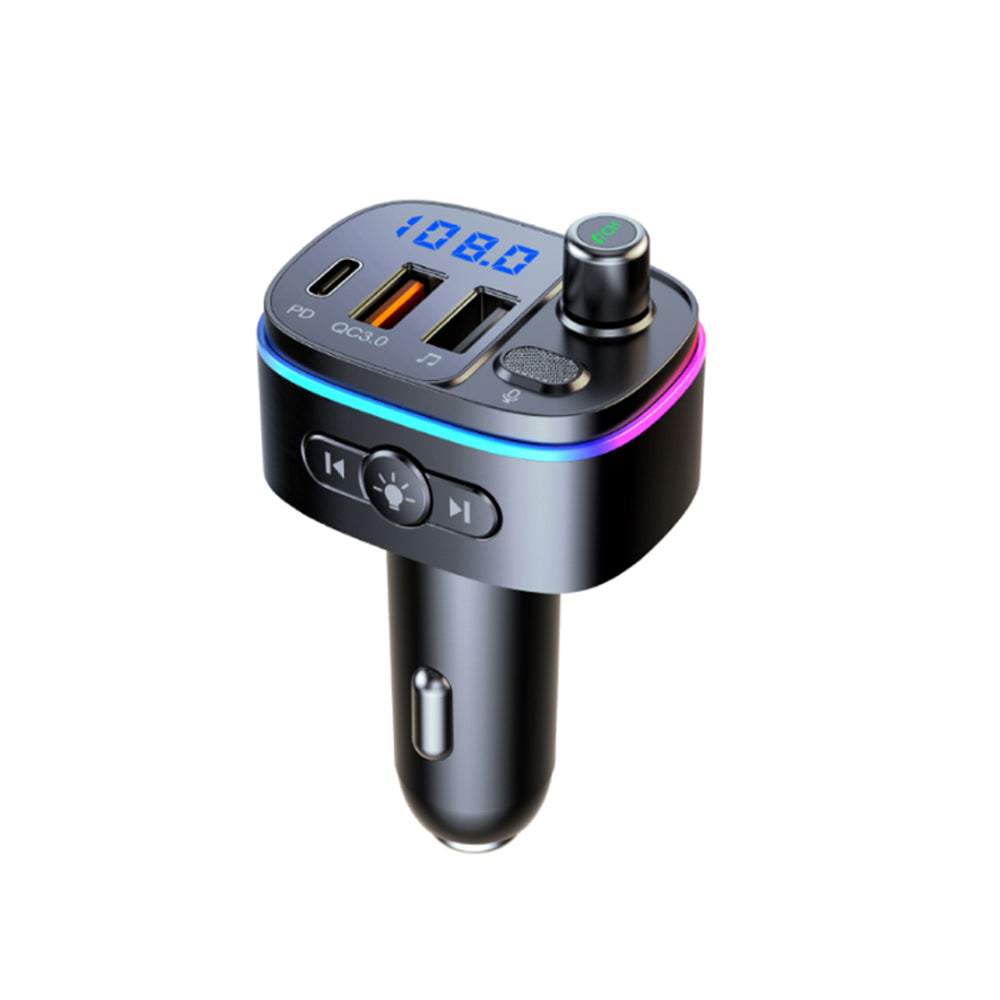 Bluetooth V5.0 FM Transmitter Wireless Radio Adaptor and Car with Backlit and LED Digital Display