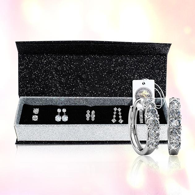 5-Day Set of Earrings w Genuine Swarovski Crystals - Groupy Buy