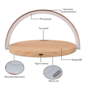 Desk Lamp Night Light Mobile Phone Holder with Wireless Charger