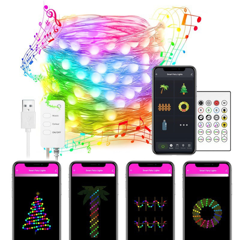 App Control RGB Color Changing Copper Wire Firefly Lights