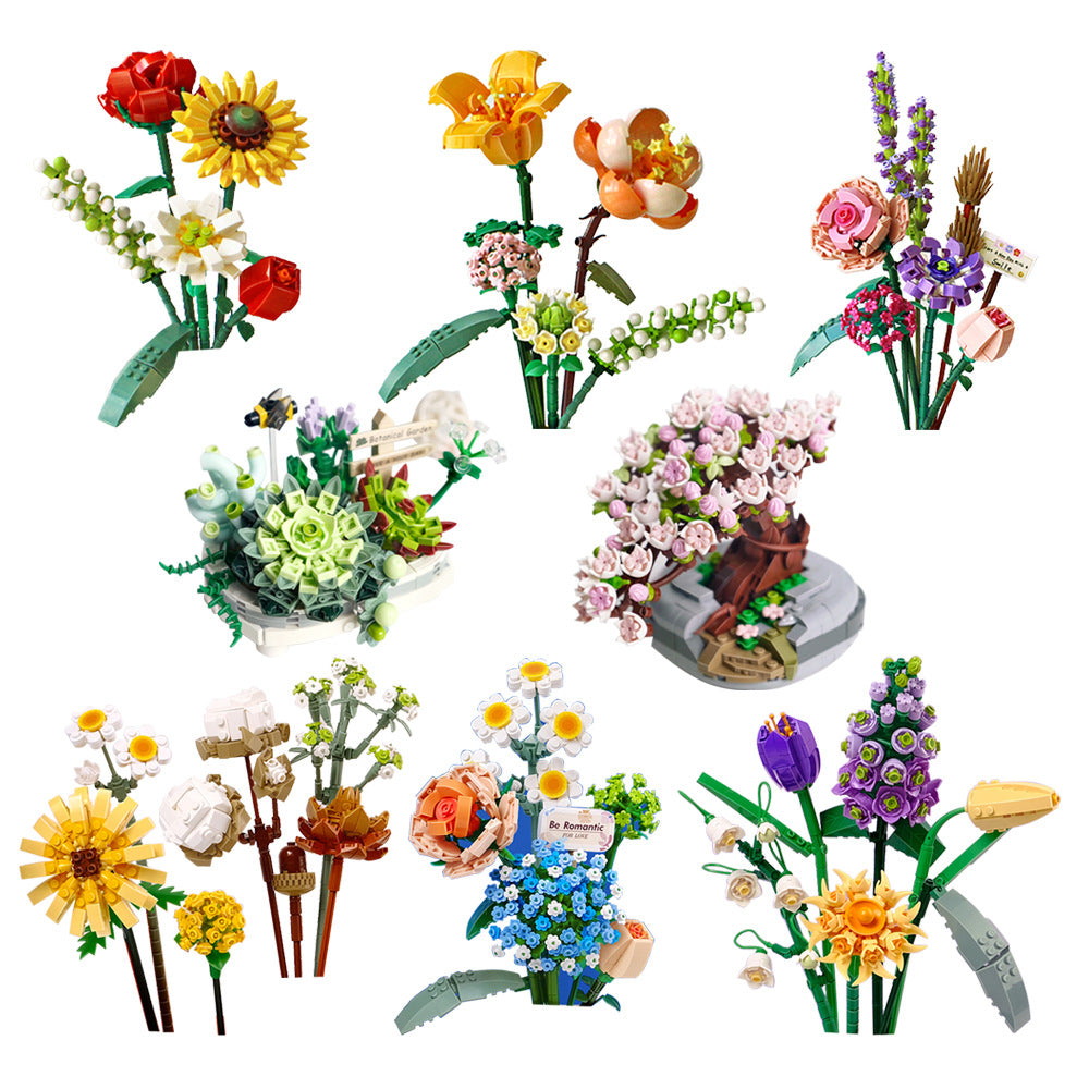 3D Flower Assembly Building Blocks
