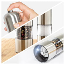 Pack of two Stainless Steel Electric Pepper and Salt Spice Grinder Set
