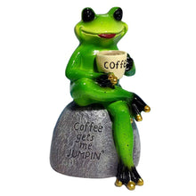 Outdoor Garden Decor - Frog Drinking Coffee