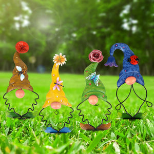 Metal Gnome Garden Stake Decor