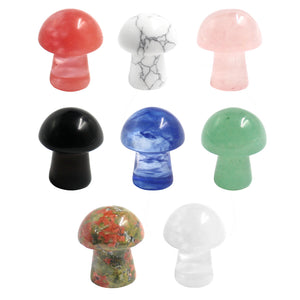 8pcs Mini Crystal Mushroom Gemstone Sculpture