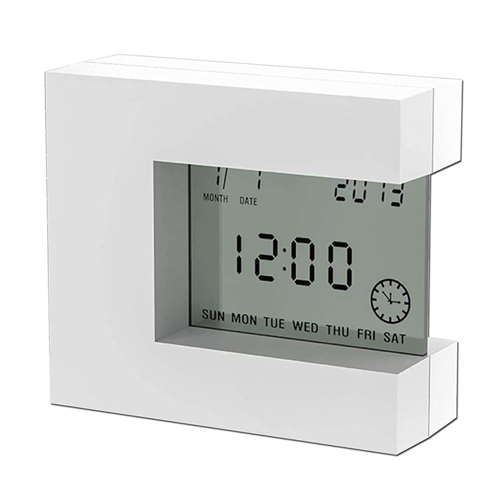 Battery Operated Electronic Square LCD Digital Calendar Alarm Clock with Home Thermometer & Countdown Timer
