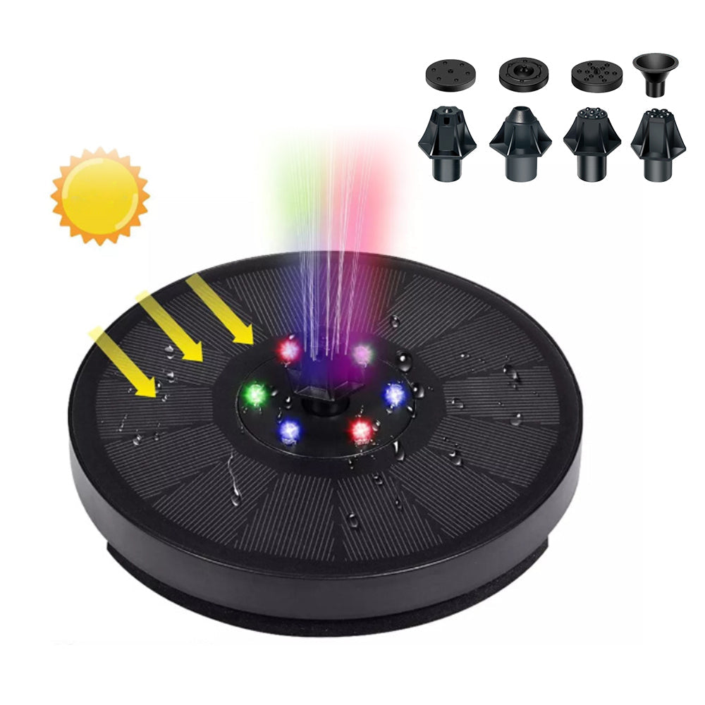 Solar Fountain with Colorful Lighting