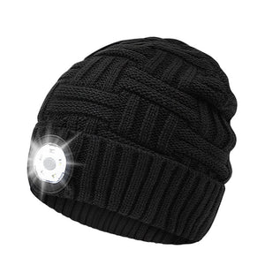 Light Up Flashlight Knitted Beanie Cap