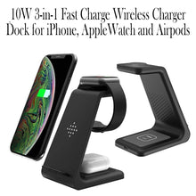 10W 3-In-1 Fast Charge Wireless Charger Dock For iPhone 11 Pro SE2, Apple Watch, AirPods Pro