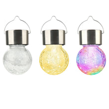 Hanging Solar Cracked Glass LED Ball Light