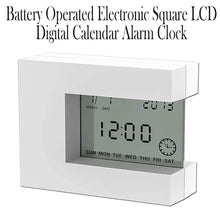 Battery Operated Electronic Square LCD Digital Calendar Alarm Clock with Home Thermometer & Countdown Timer