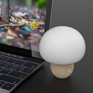 USB Rechargeable Wood Mushroom Night Light