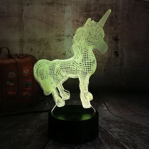 3D Unicorn Night Light with Remote Control- USB Interface_3