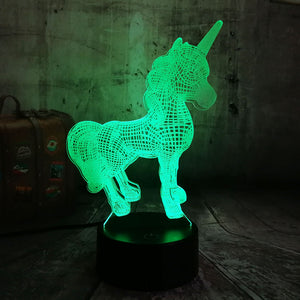3D Unicorn Night Light with Remote Control- USB Interface_4