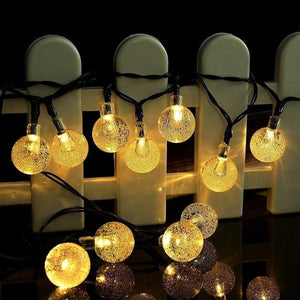 20/50 LED Solar Powered Outdoor Glass Ball Lamp_3