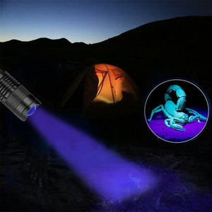 Mini LED Zoomable UV Flashlight Ultraviolet Flashlight Black Light Fake Bill and Urine Stain Detector- Battery Operated_2