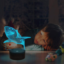 Battery Operated 3D Illusion Shark Lamp Night Light for Kids Room and Decoration_3