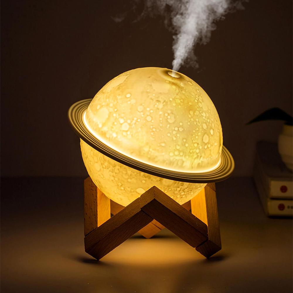 USB Rechargeable 3D Printed Planet Night Lamp and Essential Oil Diffuser for Home and Office_0