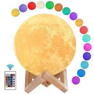 3D Printed Moonlight Lamp in 16 Colors with Remote Control for Bedroom and Home Decoration_0