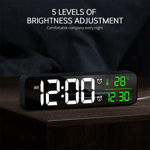 USB Plugged-in Luminous Large Screen LED Digital Electronic Display Alarm Clock_6