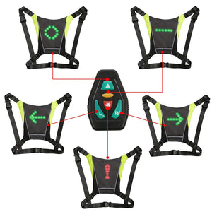 LED Signal Lighting Vest Safety Bike Turning Light- USB Charging_10