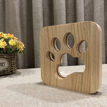 USB Plugged-in Wooden Dag Paw Print LED Night Decorative Lamp_2