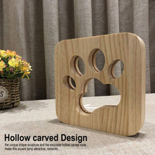 USB Plugged-in Wooden Dag Paw Print LED Night Decorative Lamp_6