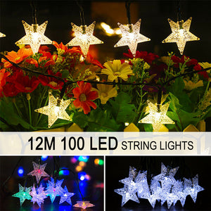 Solar-Powered LED 5-point Star String Lights Outdoor Decorative Lights_16