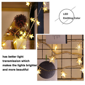 Solar-Powered LED 5-point Star String Lights Outdoor Decorative Lights_17