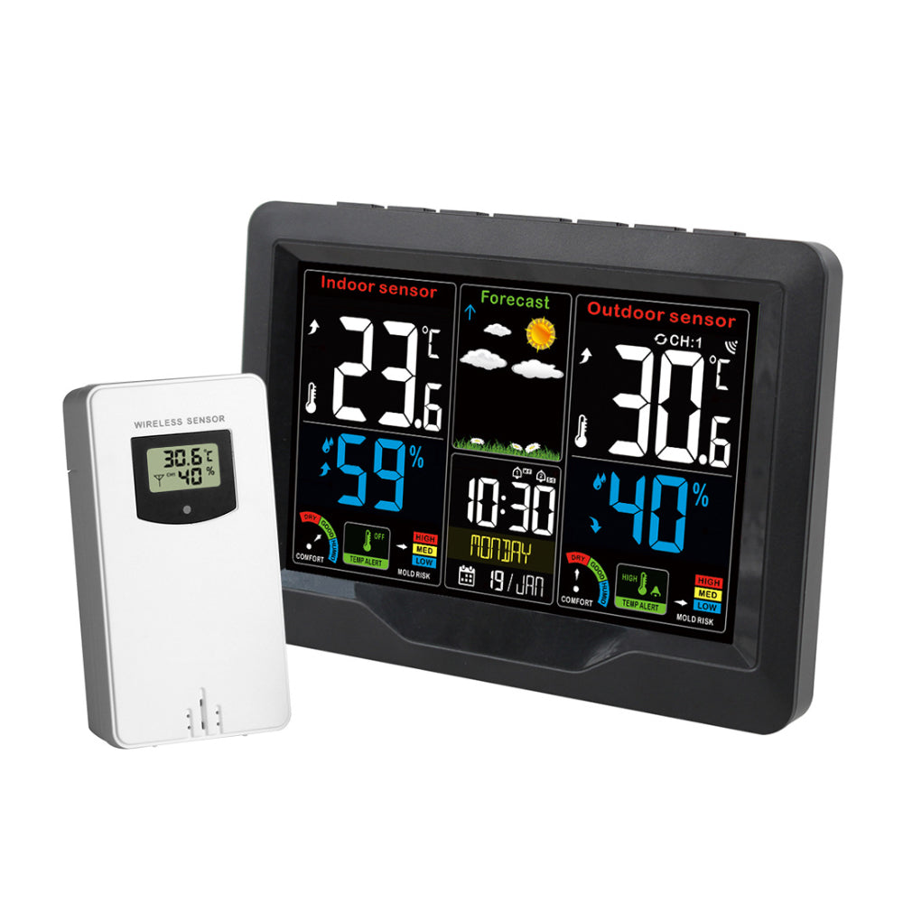 Wireless Thermometer and Humidity Monitor with LCD Color Display_0