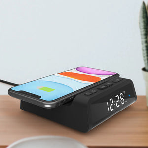 Digital Alarm Clock with Wireless Charger for QI Devices- USB Powered_16