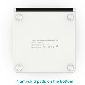 Digital Alarm Clock with Wireless Charger for QI Devices- USB Powered_7