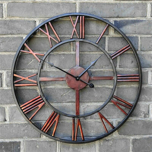 Roman Numeral Vintage Battery-Operated Antique Style Wall Clock_1