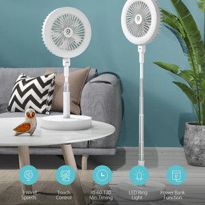Retractable USB Charging Fan with Ring Light and Touch Panel_11