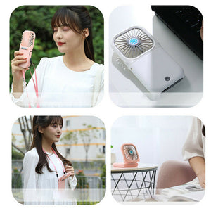 Portable Folding USB Rechargeable Mini Hanging Neck Fan_12