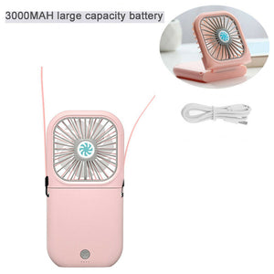 Portable Folding USB Rechargeable Mini Hanging Neck Fan_1