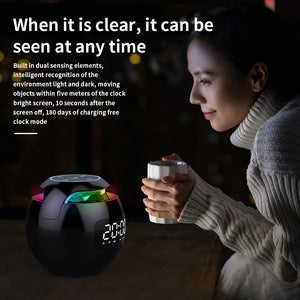 Wireless USB Rechargeable Spherical Speaker and Digital Clock_12
