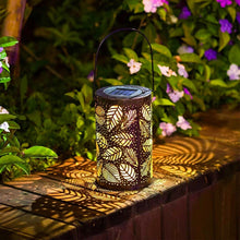 Outdoor Decorative Retro Leaf-Shadow Solar Powered Lantern_2