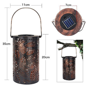 Outdoor Decorative Retro Leaf-Shadow Solar Powered Lantern_6