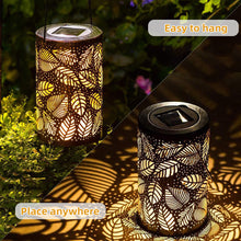 Outdoor Decorative Retro Leaf-Shadow Solar Powered Lantern_8
